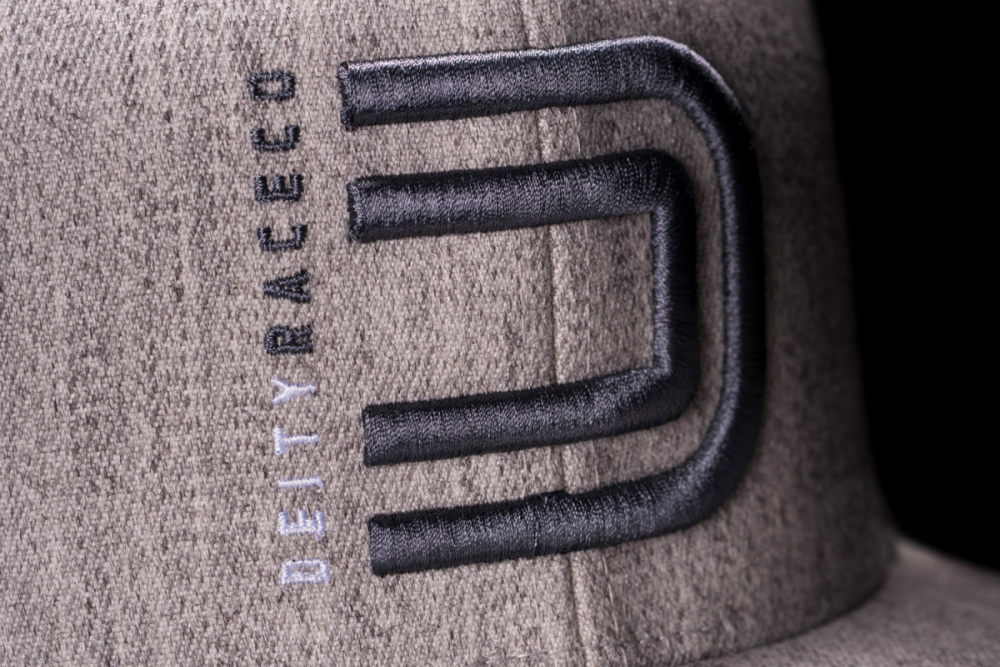 Deity Circuit Snapback Hat. Grey.