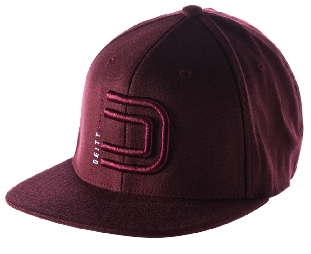 Deity Circuit Snapback Hat. Maroon.