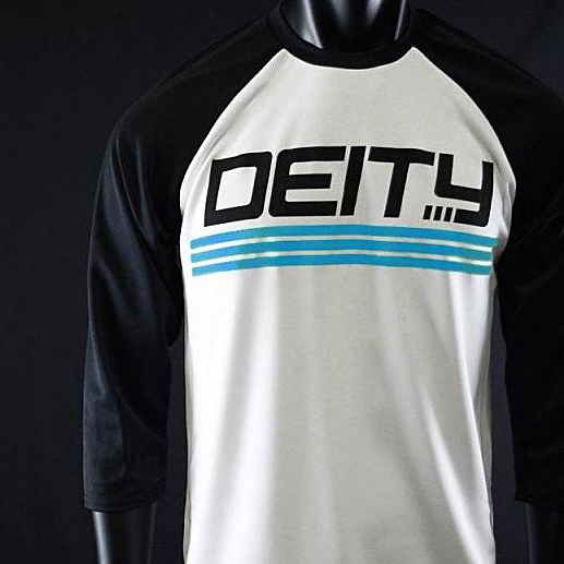 Deity Holeshot 3/4 Jersey, XL. White/Black/Blue.