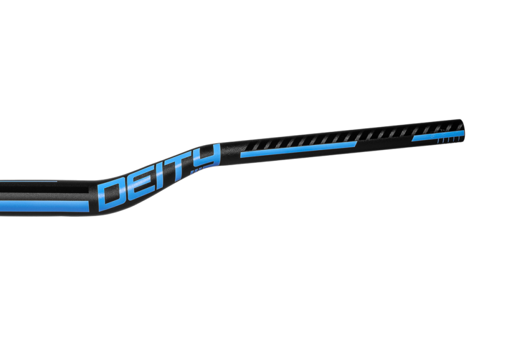 Deity Racepoint Lenker, 810 mm, 38 mm Rise, 35 mm Lenkerklemmung. Black / Blue.