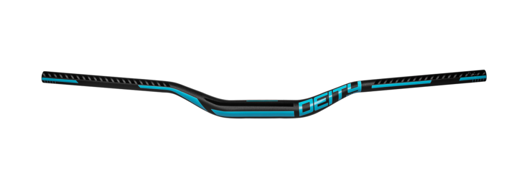 Deity Racepoint Lenker, 810 mm, 38 mm Rise, 35 mm Lenkerklemmung. Black / Turquoise.