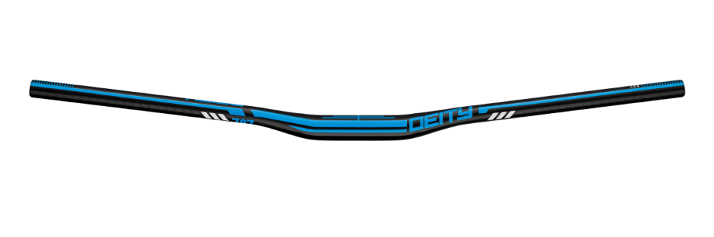 Deity Skyline 787 Lenker, 787 mm Breite, 15 mm Rise, 31.8 mm Lenkerklemmung. Black/Blue.