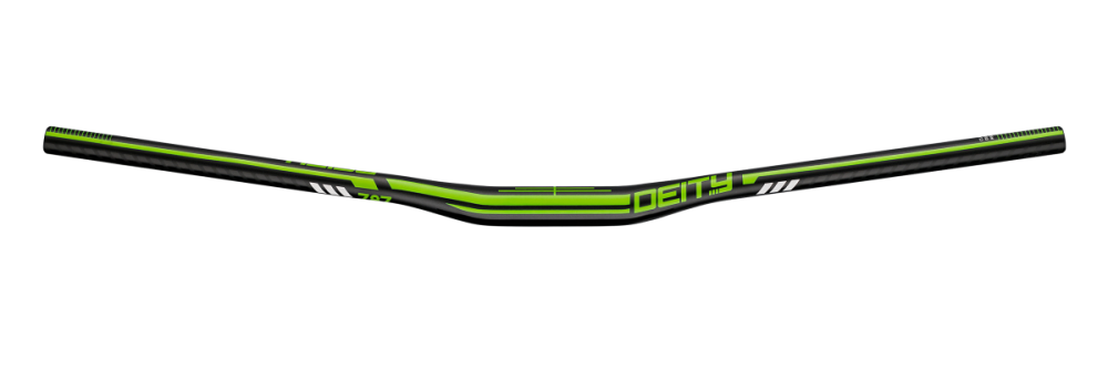 Deity Skyline 787 Lenker, 787 mm Breite, 15 mm Rise, 31.8 mm Lenkerklemmung. Black/Green.