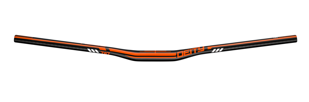 Deity Skyline 787 Lenker, 787 mm Breite, 15 mm Rise, 31.8 mm Lenkerklemmung. Black/Orange.