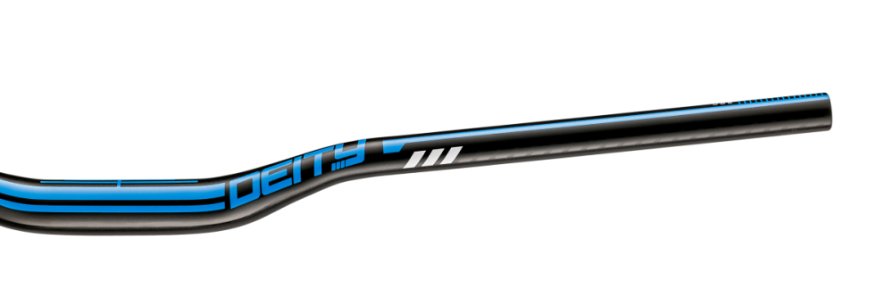 Deity Skyline 787 Lenker, 787 mm Breite, 25 mm Rise, 31.8 mm Lenkerklemmung. Black/Blue.
