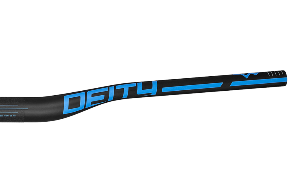 Deity Skywire Carbonlenker, 800 mm, 25 mm Rise, 35 mm Lenkerklemmung. Carbon / Blue.