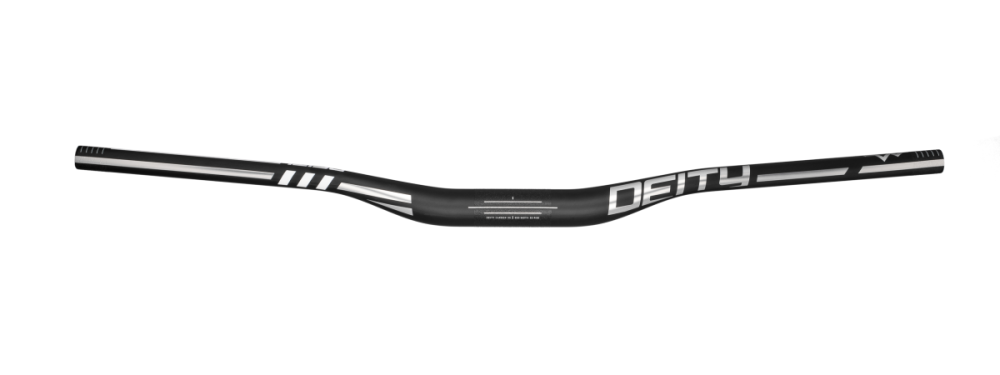 Deity Skywire Carbonlenker, 800 mm, 25 mm Rise, 35 mm Lenkerklemmung. Carbon / Chrome.