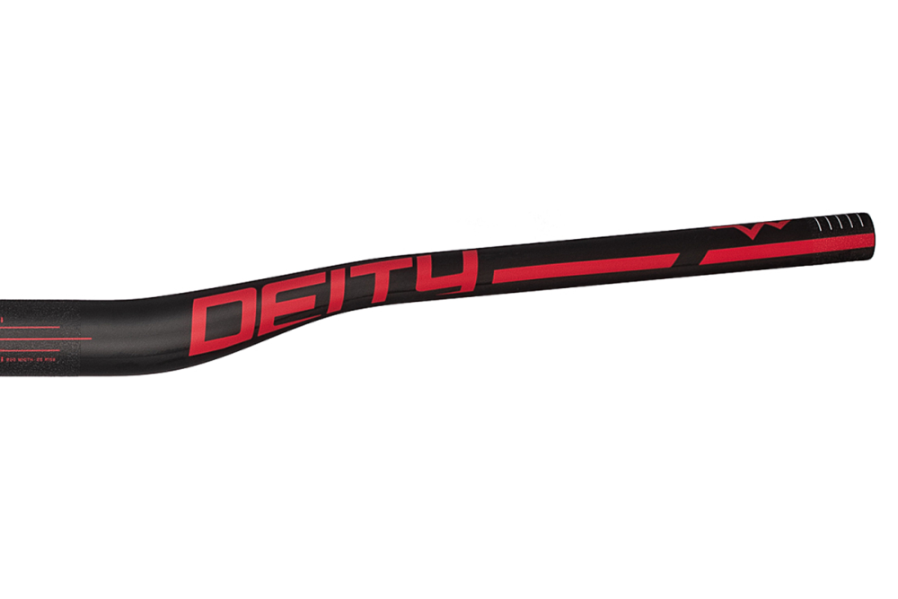 Deity Skywire Carbonlenker, 800 mm, 25 mm Rise, 35 mm Lenkerklemmung. Carbon / Red.