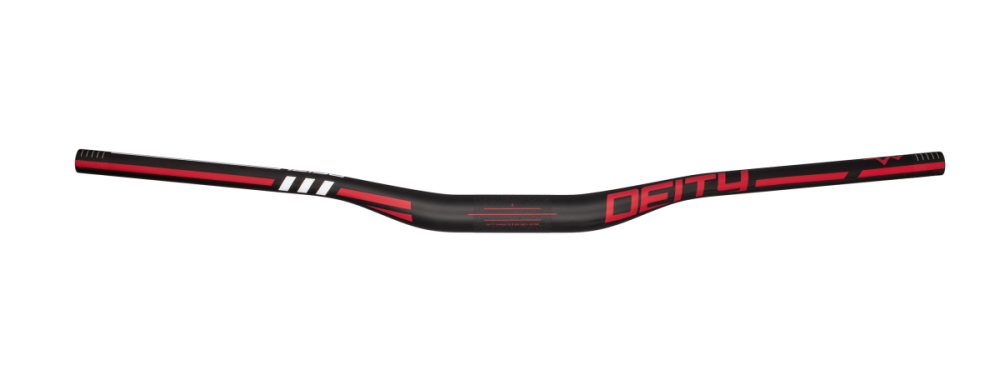 Deity Skywire Carbonlenker, 800 mm, 25 mm Rise, 35 mm Lenkerklemmung. Carbon / Red.