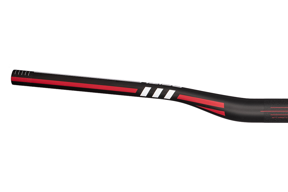 Deity Skywire Carbonlenker, 800 mm, 25 mm Rise, 35 mm Lenkerklemmung. Carbon / Red.