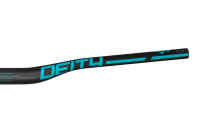 Deity Skywire Carbonlenker, 800 mm, 25 mm Rise, 35 mm Lenkerklemmung. Carbon / Turquoise.