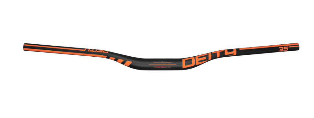 Deity Speedway Carbonlenker, 810 mm, 30 mm Rise, 35 mm Lenkerklemmung. Carbon / Orange.