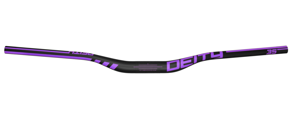 Deity Speedway Carbonlenker, 810 mm, 30 mm Rise, 35 mm Lenkerklemmung. Carbon / Purple.