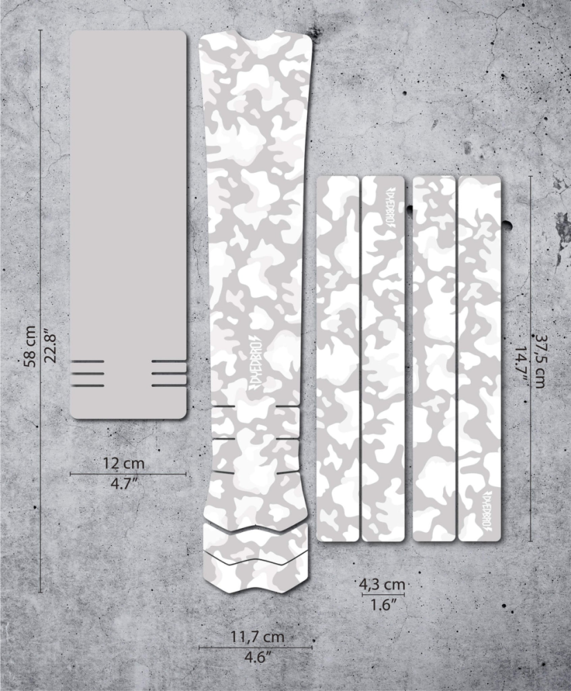 DyedBro E-Bike Frame Protection Camo. White.