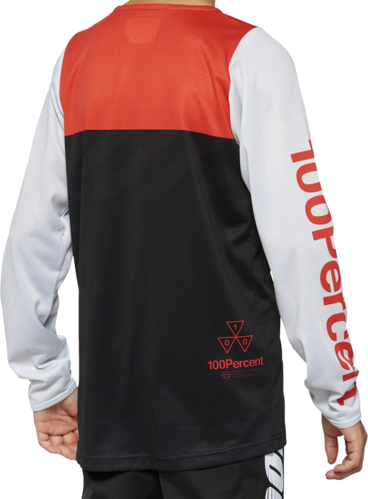 100percent Jersey R-Core Youth schwarz-racer red M
