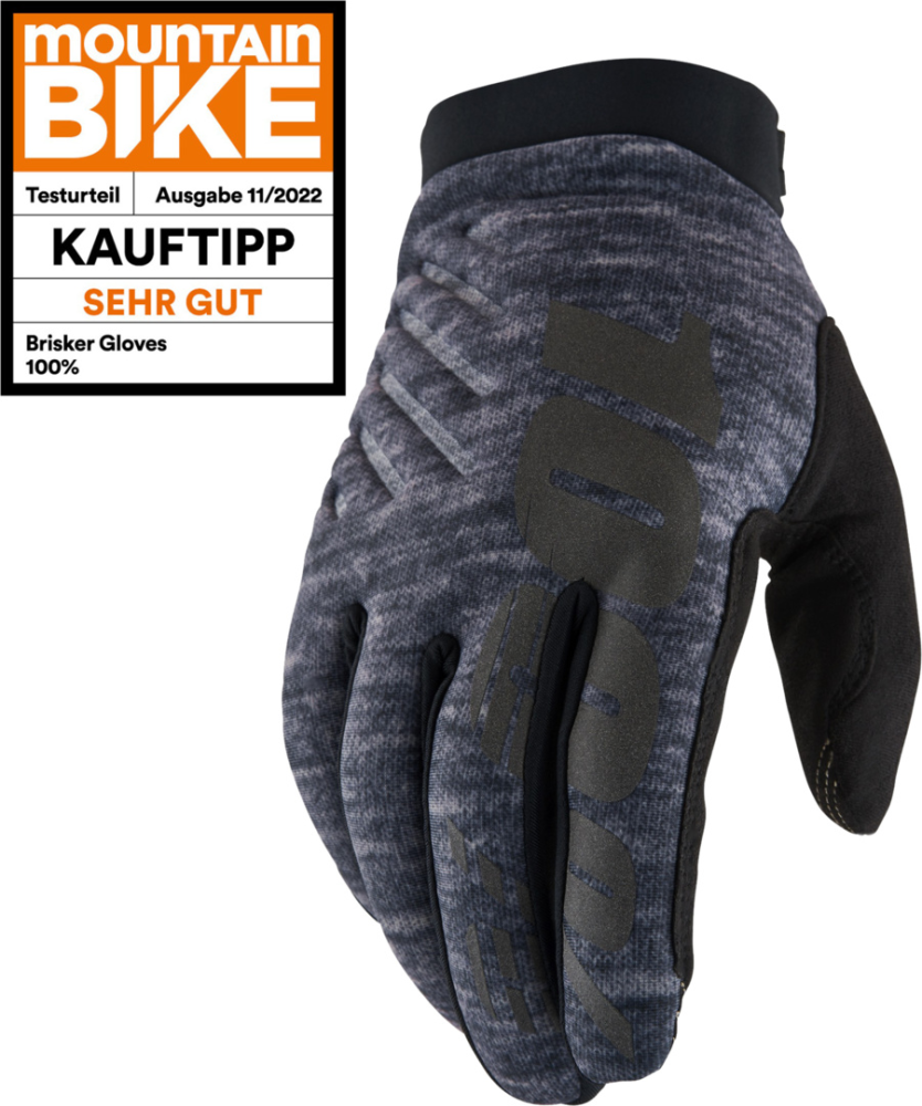 100percent Brisker Gloves Heather Grey grau M