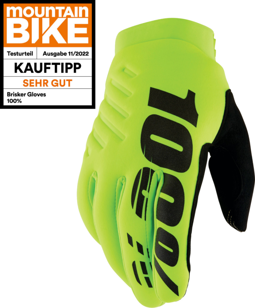 100percent Brisker Youth Gloves Fluo gelb/schwarz L