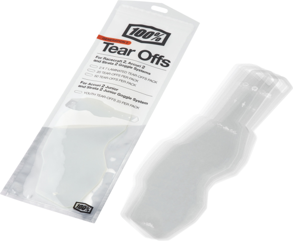 100percent RC2/AC2/ST2 Standard Tear-Offs 50 PK