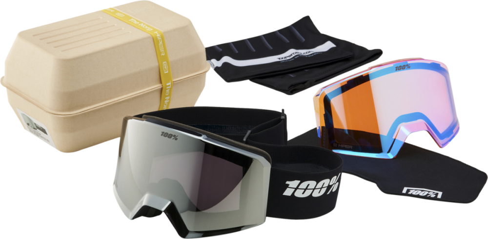 100percent NORG HiPER Goggle White/Green - Mirror Green Lens