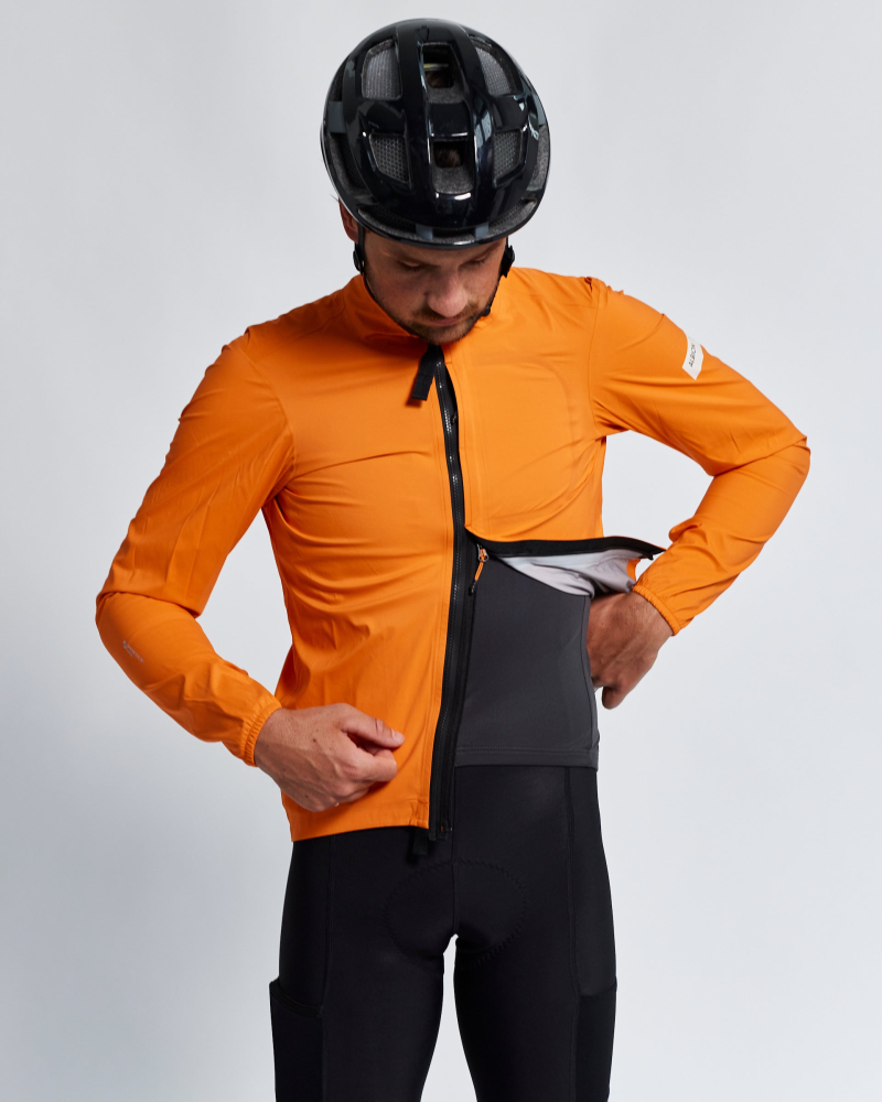 Albion Cycling Men's All Road Pertex® Shield Rain Jacket (Orange)