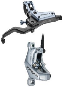 TRP Scheibenbremse MTB hinten EVO PRO HD​-​M9040 4​-​Piston für Rotor 2.3 – Silber