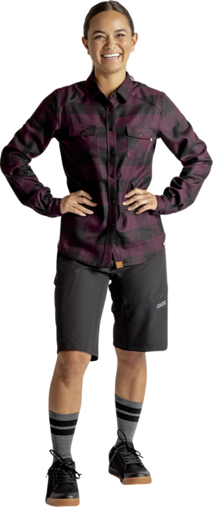 IXS Women's Carve Digger Shirt raisin-schwarz 40