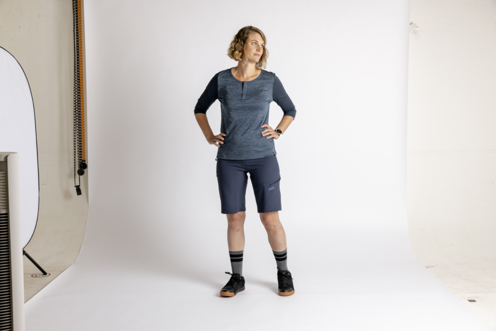 IXS Women's Carve X 3/4 Henley storm-marine 44