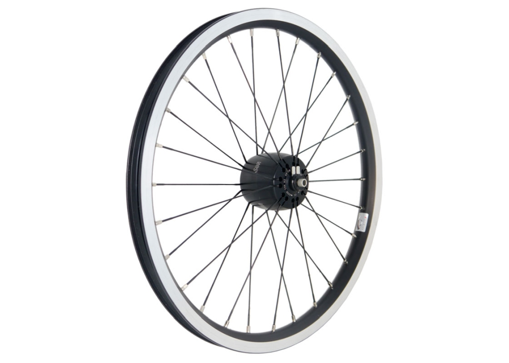 SON Laufrad für Brompton Nabe silber poli.