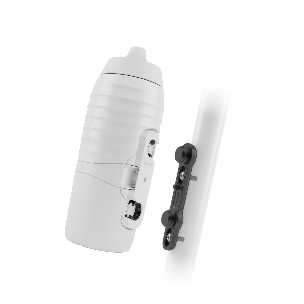 Fidlock TWIST X KEEGO Trinklasche 600 ml, Set (mit Bottle Connector und Bike Base). White.