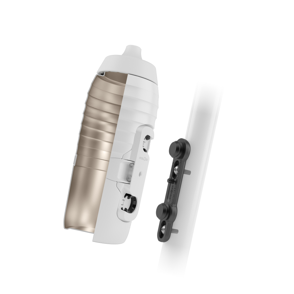 Fidlock TWIST X KEEGO Trinklasche 600 ml, Set (mit Bottle Connector und Bike Base). White.