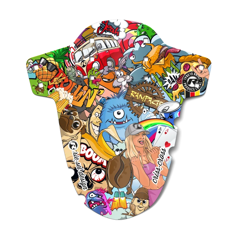 Riesel Design Spritzschutz, Criss:Cross, Stickerbomb Eyecatcher, mit Verpackung