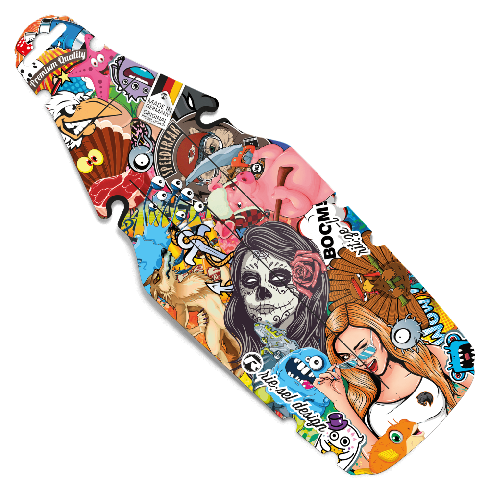Riesel Design Spritzschutz, rit:ze L, Stickerbomb Bunt