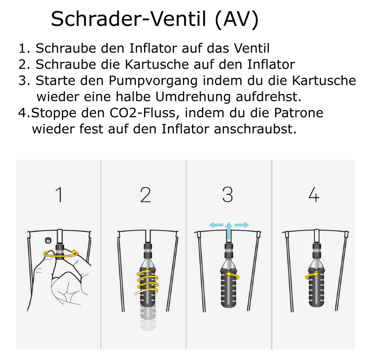 Topeak Nano AirBooster - für Presta- und Schrader Ventile, für Kartuschen 16g und 25g geeignet