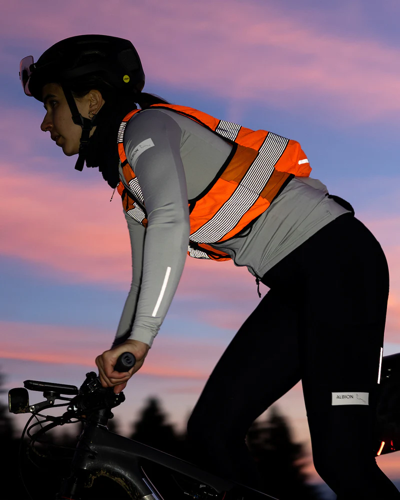 Albion Cycling Visibility Cargo Vest (Hi-Vis Orange/Reflective)