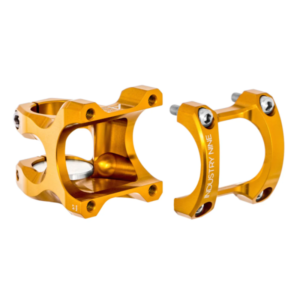INDUSTRY NINE A35 Stem - Gold Body - Gold Faceplate - 32mm - Steel Bolts