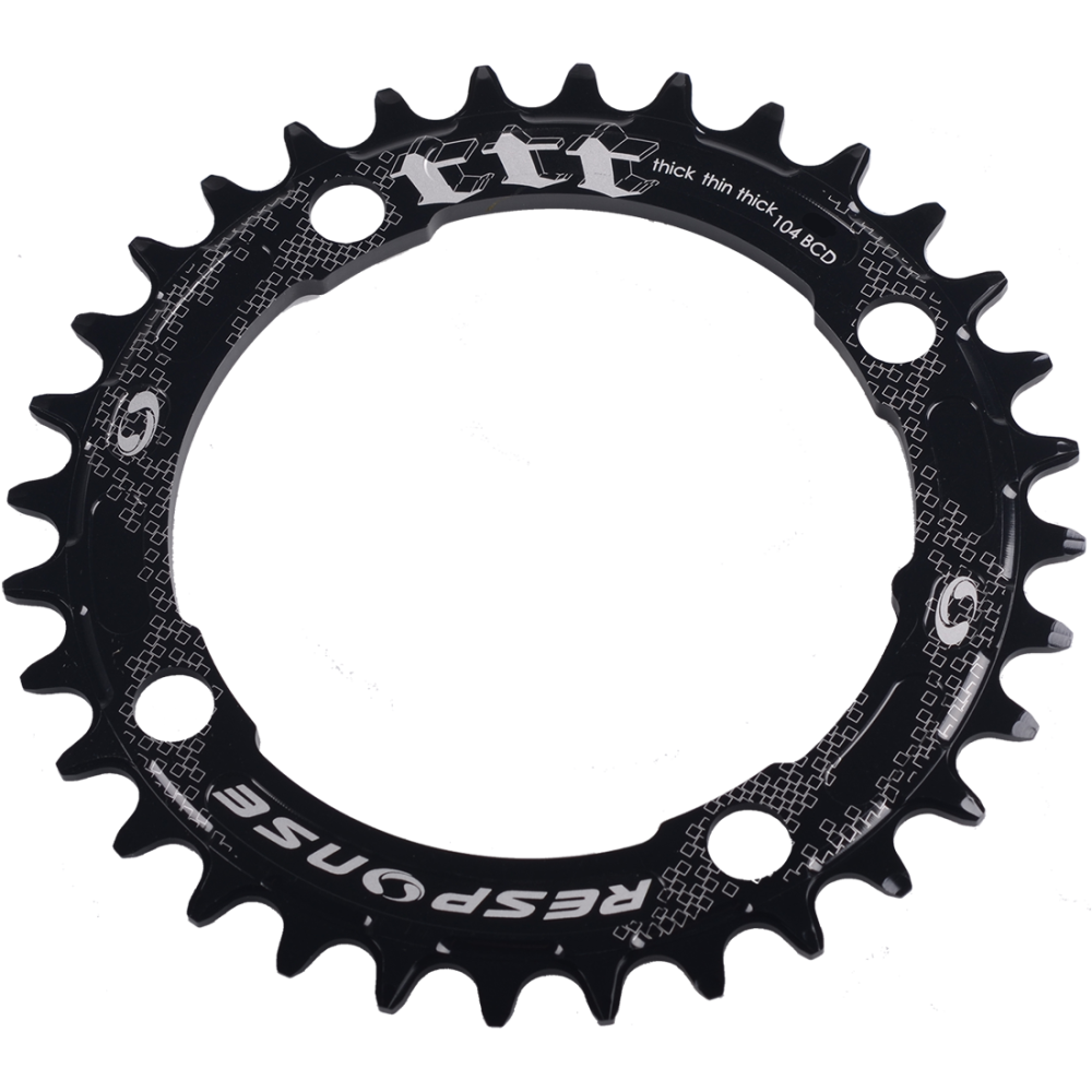 Kettenblatt, BCD104 T32 Alu 7075 CNC 10/11 Speed - Thick Thin Thick black