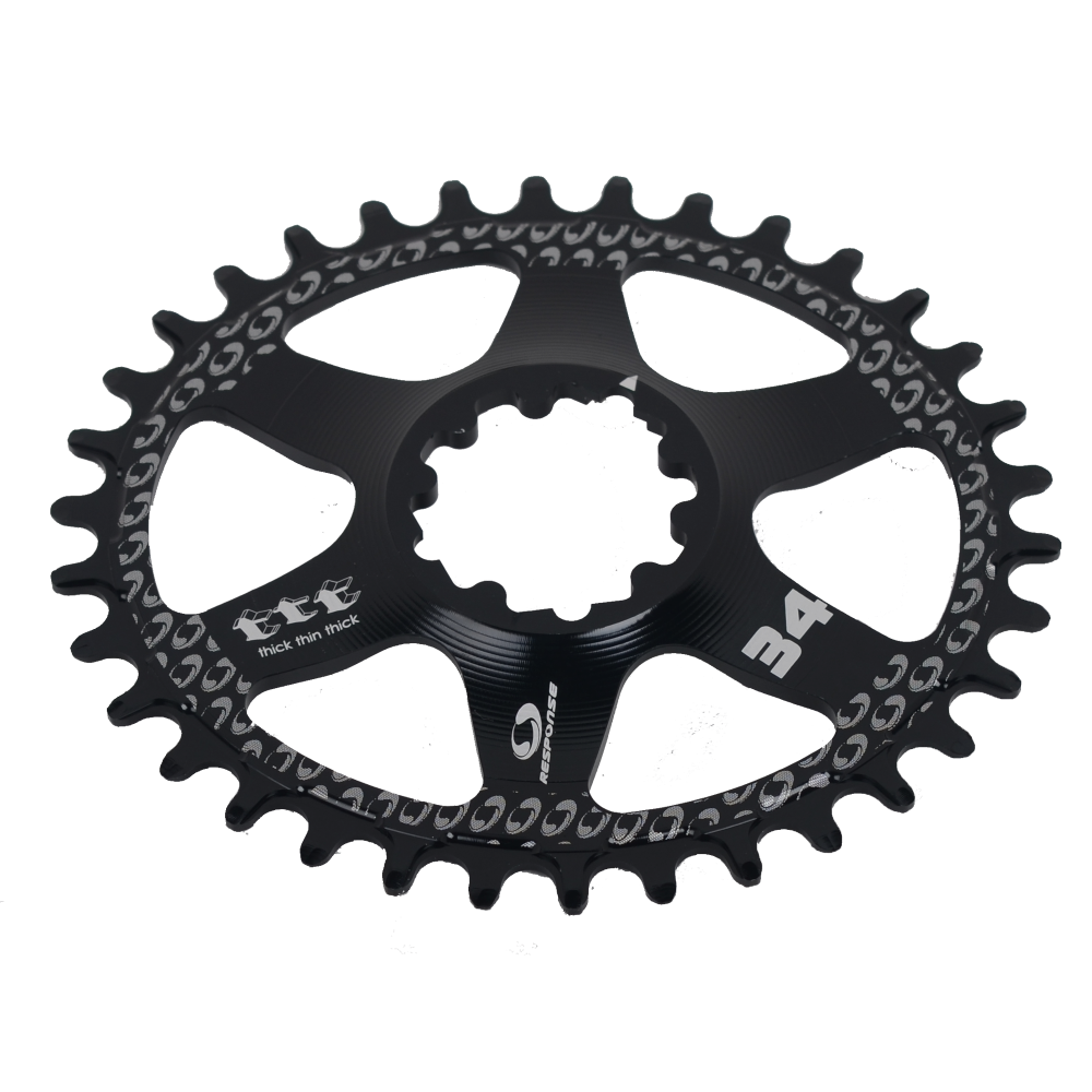 Kettenblatt, GXP 6mm offset direct mount 34T OVAL Alu 7075 CNC 10/11/12 Speed black