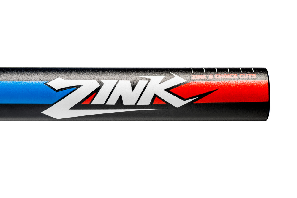 Deity CZ40 Cam Zink Special Signature Lenker, 800 mm Breite, 40 mm Rise, 31.8 mm Lenkerklemmung. Red / White / Blue.