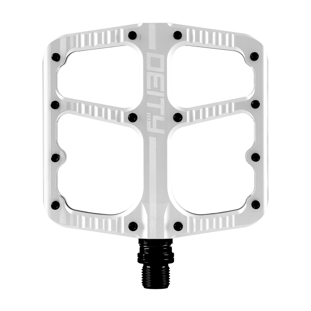 Deity Flat Trak Pedale. Silver.