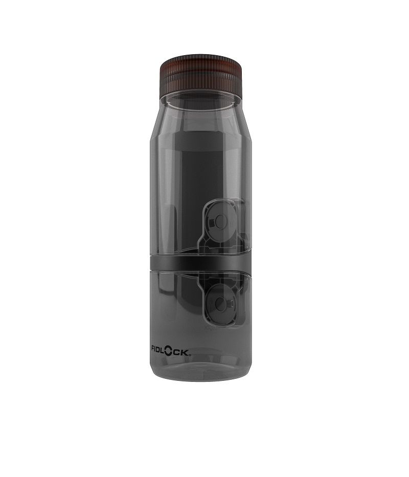 Fidlock TWIST Trinkflasche 700 ml Life, Set (mit Bottle Connector, mit Bike Base). Clear Black.