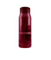 Fidlock TWIST Trinkflasche 700 ml Life, Set (mit Bottle Connector, mit Bike Base). Clear Dark Red.