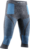 X-BIONIC Men Energy Accumulator 4.0 Melange Pants 3/4 dark grey melange/blue