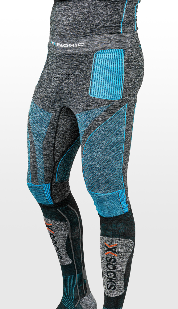 X-BIONIC Men Energy Accumulator 4.0 Melange Pants 3/4 dark grey melange/blue