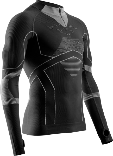 X-BIONIC Men Energy Accumulator Light Shirt LS 1/2 ZIP X black/light grey