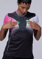 X-BIONIC Women CoreFusion Run Shirt SH SL dot fade/neo pink/white