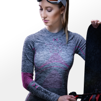 X-BIONIC Women Energy Accumulator 4.0 Melange Shirt LG SL grey melange/pink